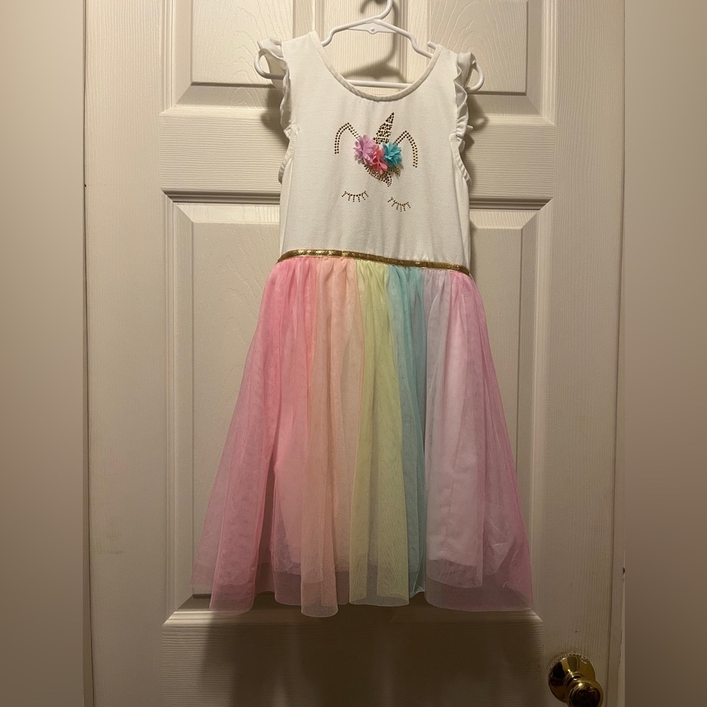 Girls 6x Unicorn Rainbow dress